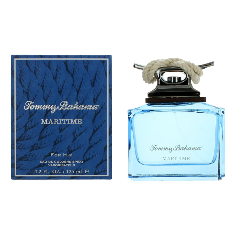 Tommy Bahama Maritime men's Eau De Cologne spray bottle with 4.2oz size, featuring a sleek, modern design.