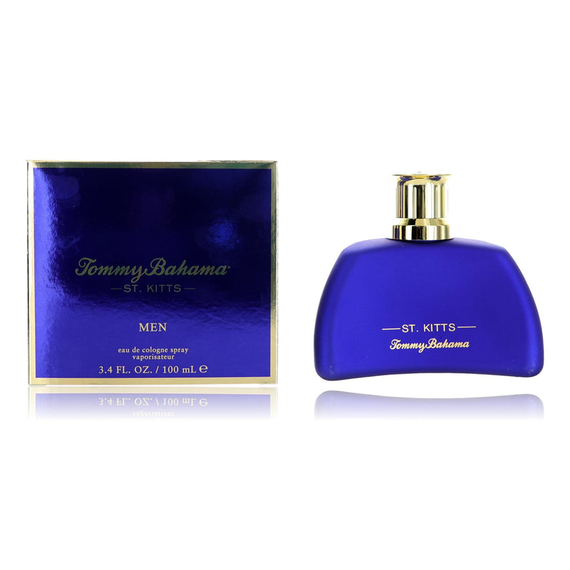 Tommy Bahama Set Sail St. Kitts men's Eau de Cologne spray bottle, 3.4oz, with ocean-inspired branding and sleek packaging.