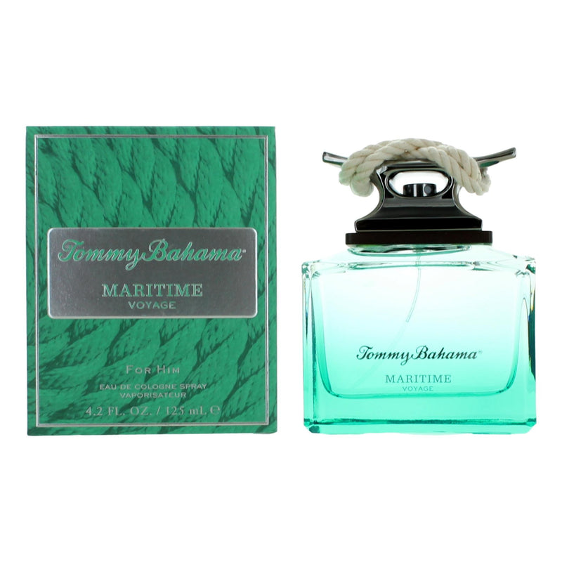 Tommy Bahama Maritime Voyage men's 4.2oz Eau De Cologne spray bottle, featuring a sleek design and nautical-inspired branding.