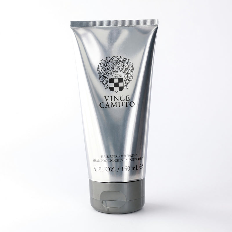 Vince Camuto men's 5 oz hand and body wash bottle with sleek black design and Vince Camuto branding.