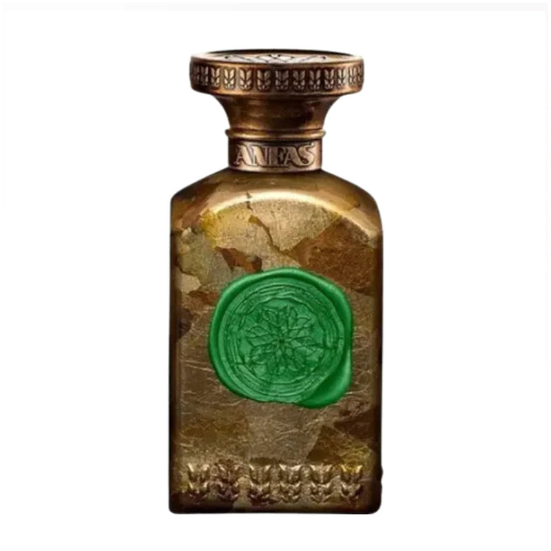 Hybrid Gaya Green Anfas perfume bottle with green accents, showcasing a 2.5 oz cologne from Online Warehouse.