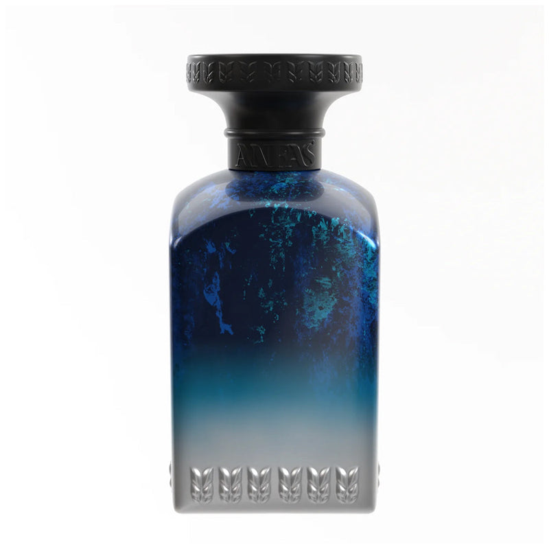 Dhai Anfas 2.5 oz perfume bottle from Online Warehouse, elegant glass container with a silver cap and floral design label.