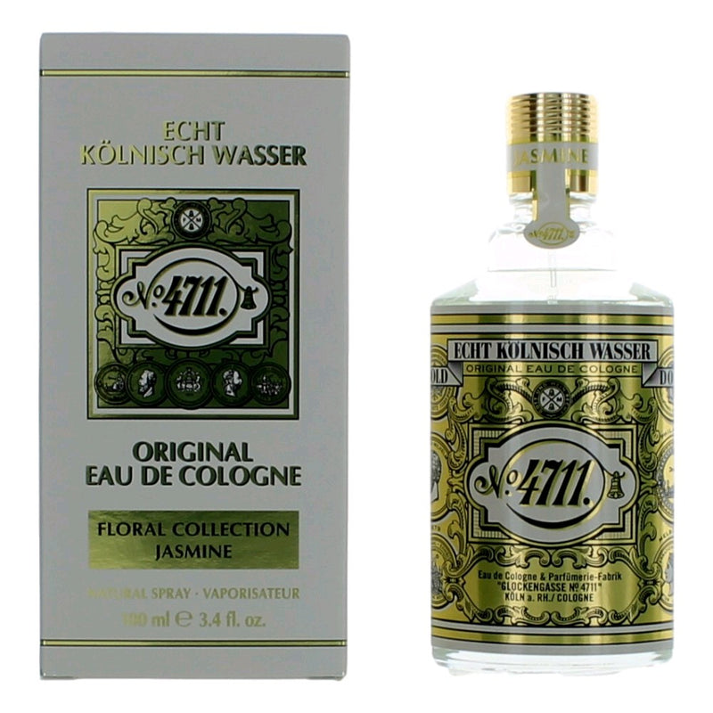 4711 Floral Collection Jasmin Eau De Cologne spray for unisex, 3.4oz bottle with elegant floral design