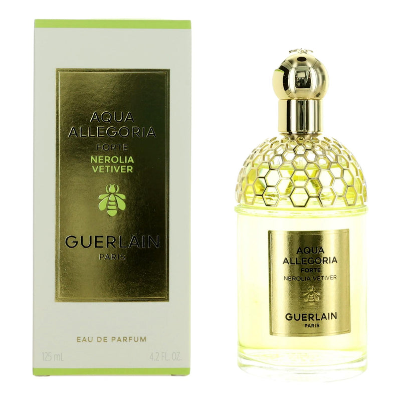 Guerlain Aqua Allegoria Forte Nerolia Vetiver 4.2oz unisex Eau de Parfum spray bottle with a sleek design