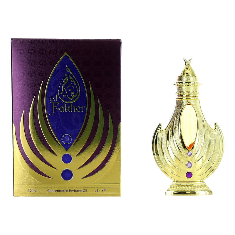 Afnan Al Fakher unisex perfume oil, 0.40 oz bottle, showcasing the sleek packaging and branding for aromatic personal fragrance.