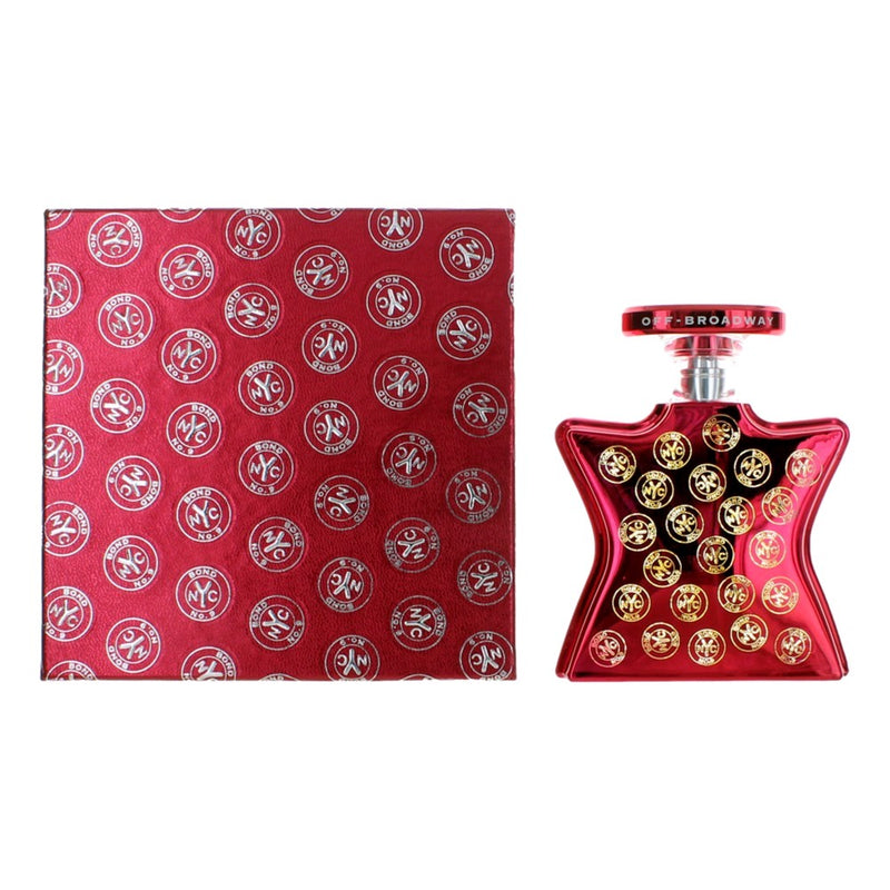 Bond No. 9 Off Broadway 3.3 oz unisex Eau de Parfum bottle with elegant packaging and a sleek design.