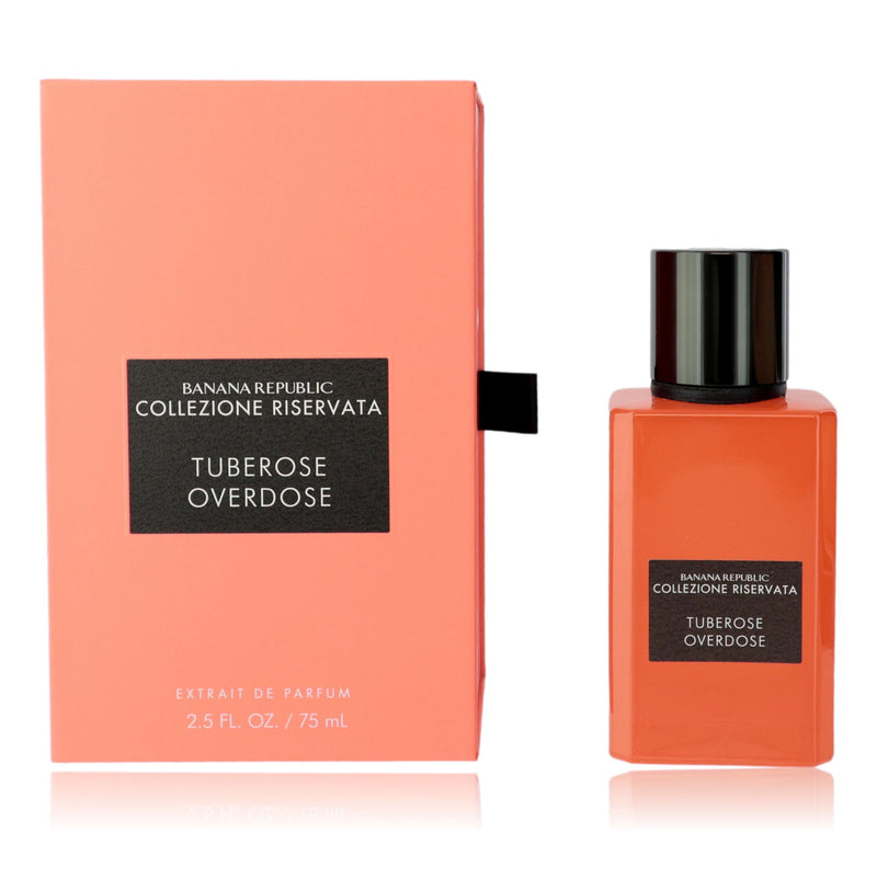 Banana Republic Tuberose Overdose 2.5oz unisex parfum spray bottle with elegant packaging.