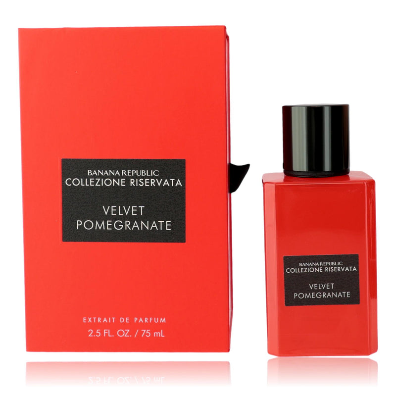 Velvet Pomegranate by Banana Republic 2.5oz unisex parfum spray with decorative glass bottle and elegant design.