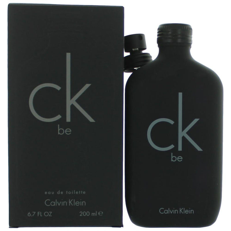 Calvin Klein CK Be unisex 6.7 oz EDT spray bottle, sleek design, ready for use.