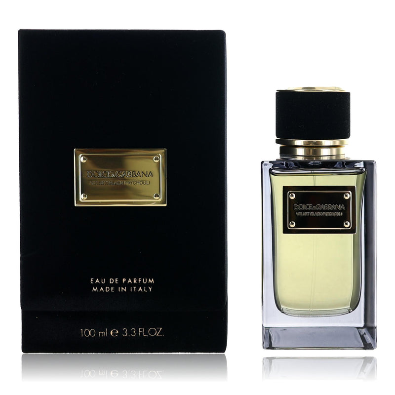 Velvet Black Patchouli Dolce & Gabbana 3.3 oz unisex EDP spray bottle with dark velvet packaging and elegant design