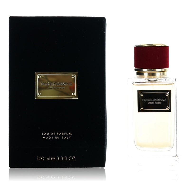 Velvet Desire by Dolce & Gabbana 3.3 oz unisex EDP spray bottle with elegant packaging and sleek design.