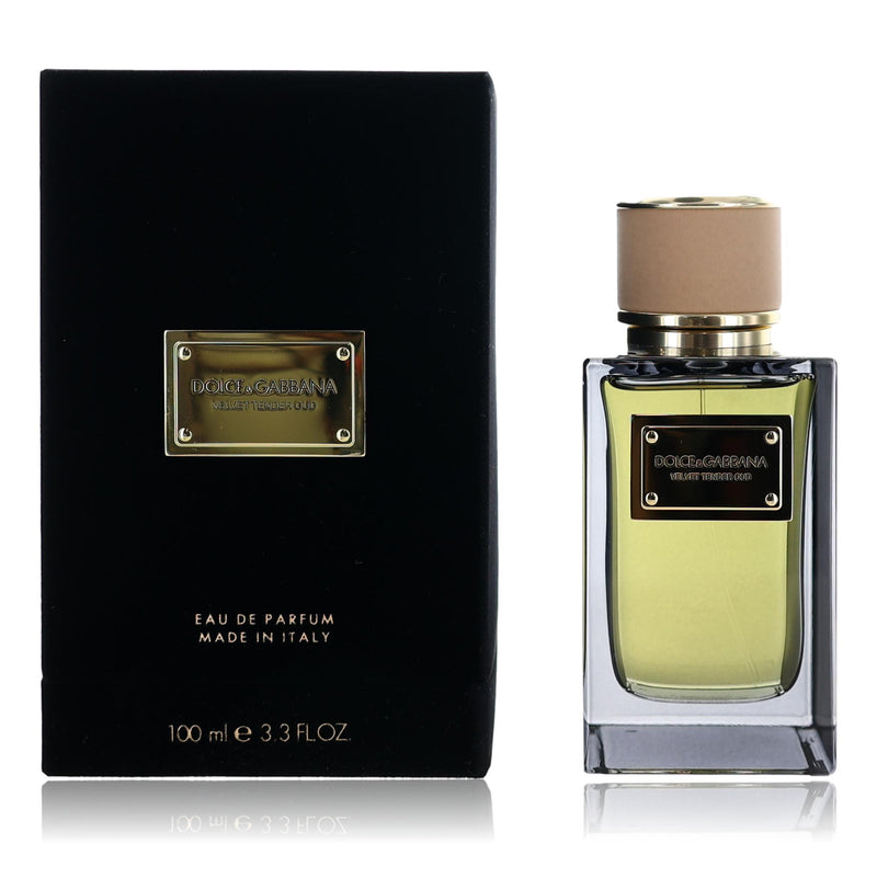 Velvet Tender Oud by Dolce & Gabbana 3.3 oz unisex EDP spray with elegant velvet packaging and luxurious fragrance design