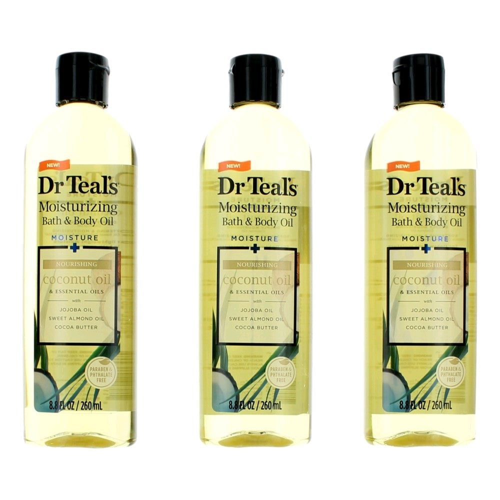 Nourishing Coconut Oil & Essential Oils 3 Pack 8.8 Moisturizing Bath & Body Oil - Pertinacia Perfume