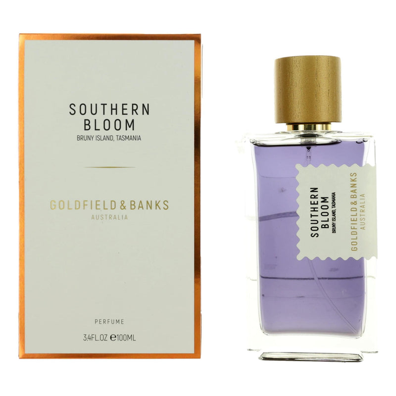 Goldfield & Banks Southern Bloom 3.4 oz unisex perfume spray bottle, elegant packaging with floral and fresh fragrance notes