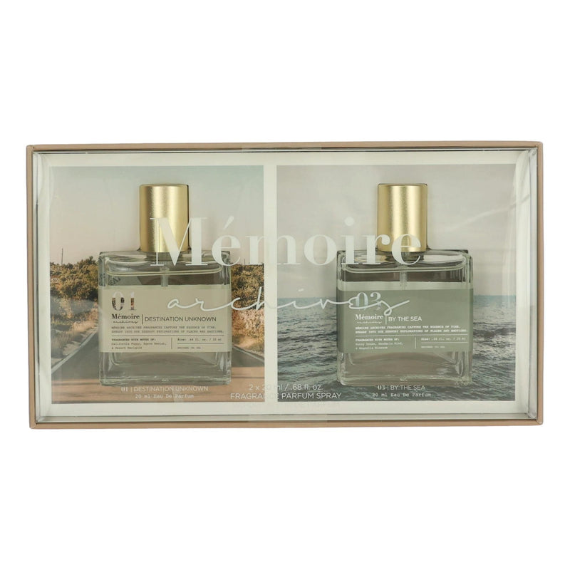 Memoire Archives 2-piece unisex physical product set with memory-themed design, featuring modern packaging and sleek appearance.