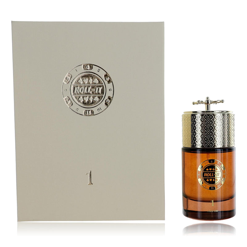 Jo Milano Roll It 1 unisex parfum spray bottle, 3.4 oz, with sleek packaging and elegant design visible in the image.