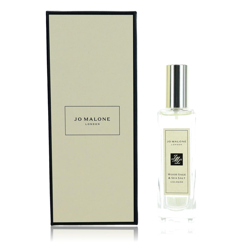 Jo Malone Wood Sage and Sea Salt 1oz unisex cologne spray, featuring a sleek bottle with natural-inspired fragrance.