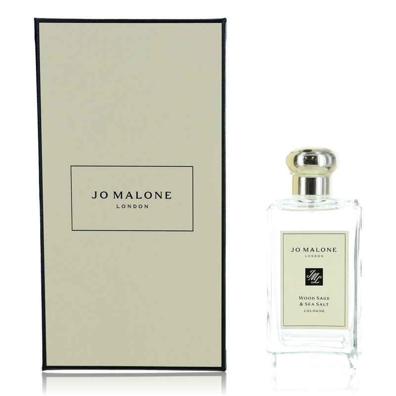 Jo Malone Wood Sage and Sea Salt cologne spray for unisex, 3.4oz bottle, with a sleek glass design and elegant packaging.