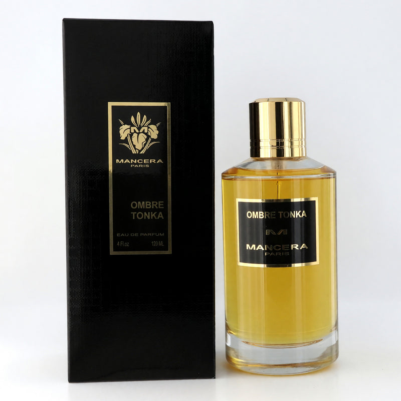 Mancera Ombre Tonka 4 oz unisex EDP spray bottle with a sleek, modern design and minimalist label.
