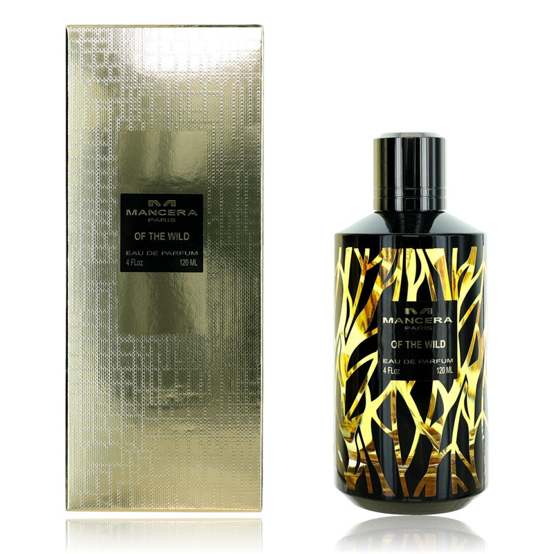 Mancera Of the Wild unisex 4 oz EDP spray bottle, sleek design, with the fragrance label visible on the packaging.