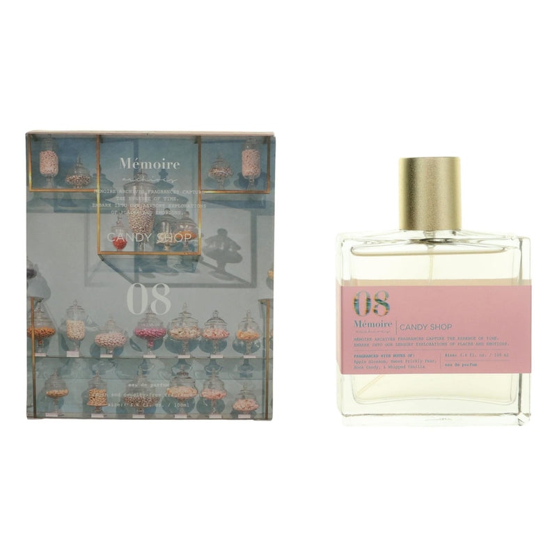 Unisex Candy Shop Memoire Archives 3.4 oz EDP spray bottle with colorful packaging and decorative label.