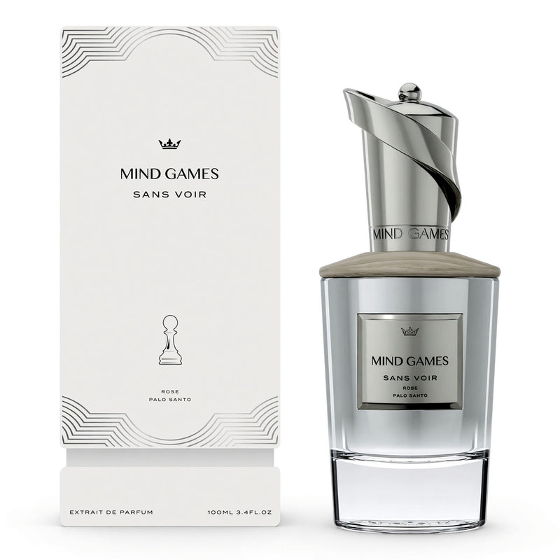 Unisex Sans Voir by Mind Games 3.4 oz Extrait de Parfum bottle with sleek packaging and minimalist design.