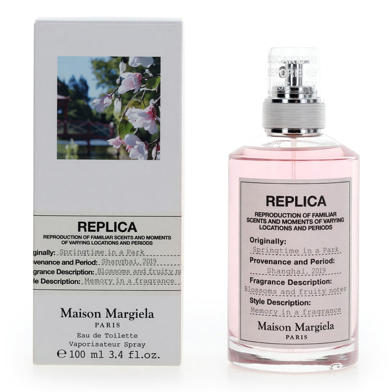 Maison Margiela Springtime in a Park unisex 3.4oz EDT spray bottle, with floral and fresh scent notes.