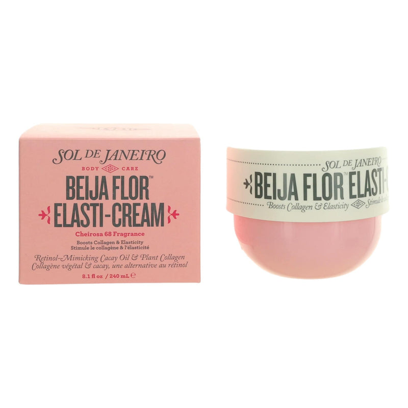 Sol De Janeiro Beija Flor Elasti-Cream 8 oz body cream for women, smooth, moisturizing formula in a jar