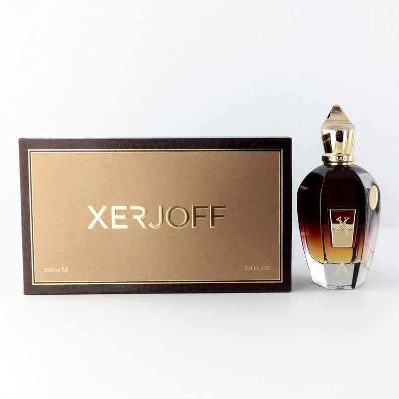 Xerjoff Alexandria II unisex parfum spray bottle, 3.4 oz, with elegant packaging and floral, woody fragrance design.