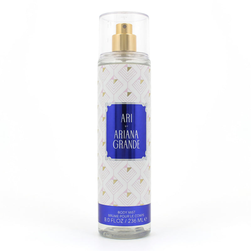 Ariana Grande Ari 8 oz women’s body mist bottle with floral and fruity scent, featuring a sleek design.