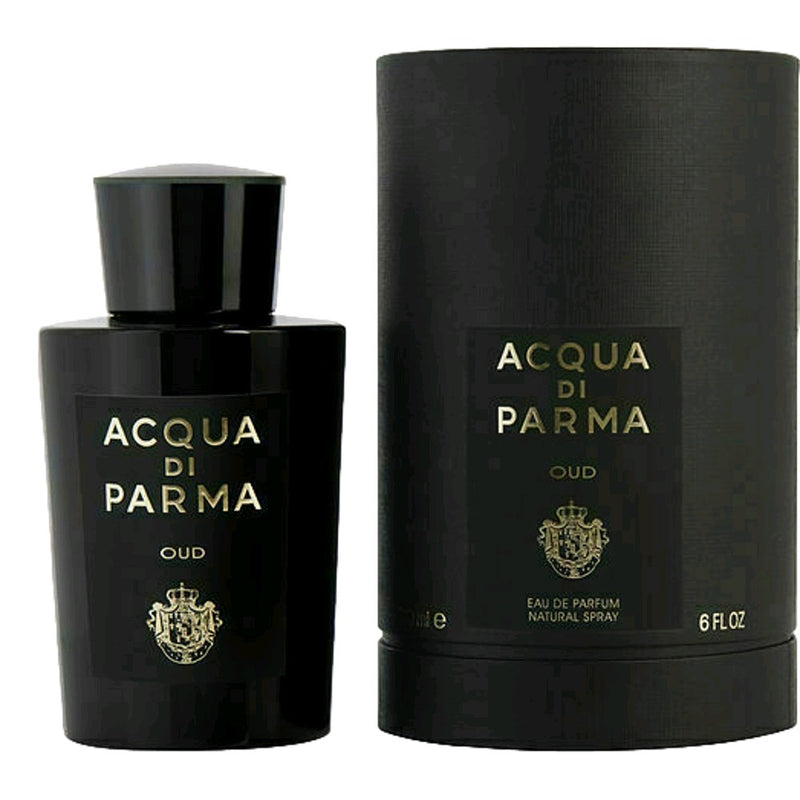 Acqua Di Parma Oud unisex 6 oz EDP spray with elegant bottle and sophisticated fragrance design.
