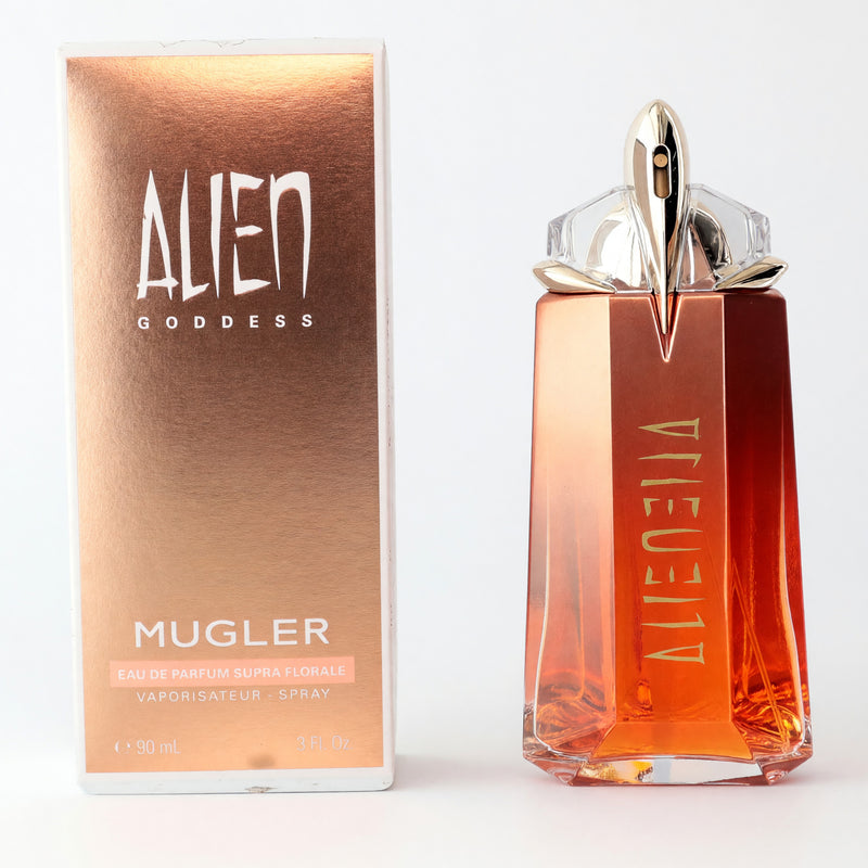 Thierry Mugler Alien Goddess Supra Florale 3oz women’s EDP spray bottle, elegant floral fragrance with sleek design.