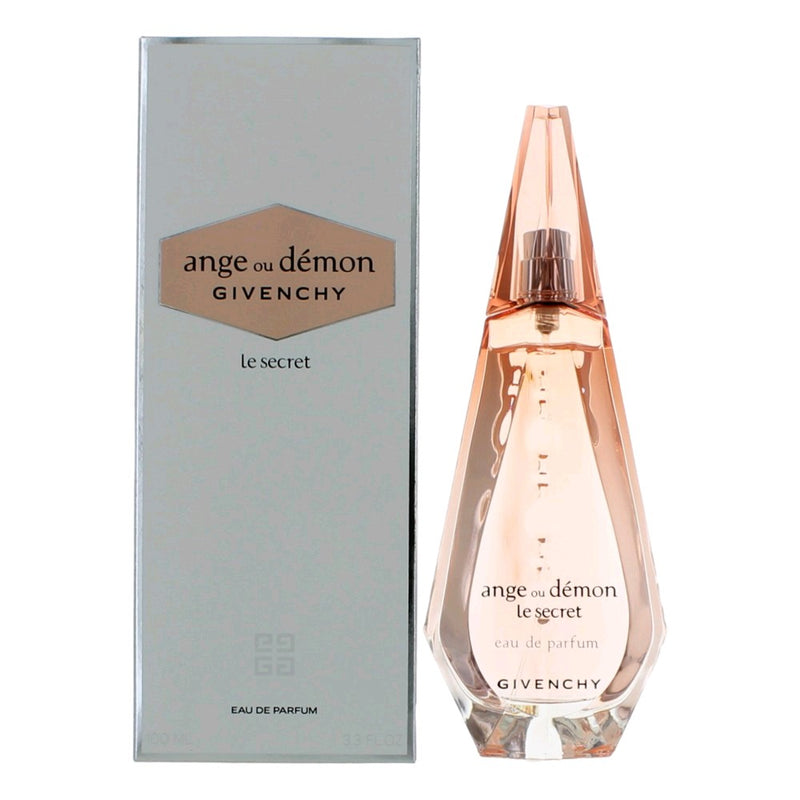 Givenchy Ange Ou Demon Le Secret 3.3 oz women’s EDP spray bottle, elegant perfume with floral and woody notes.