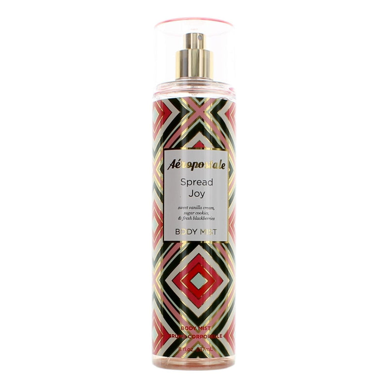 Aeropostale Spread Joy 8 oz women’s body mist bottle with floral design and clear cap, showcasing the product’s packaging.