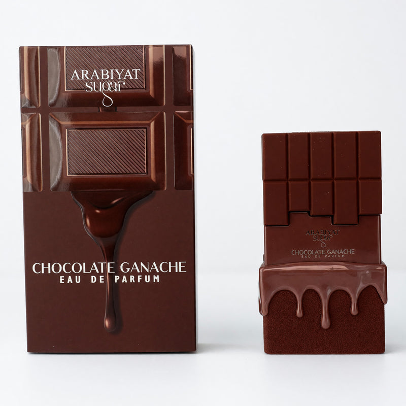 Arabiyat Sugar Chocolate Ganache unisex perfume spray in 3.4oz bottle, featuring a luxurious chocolate and sugar scent.