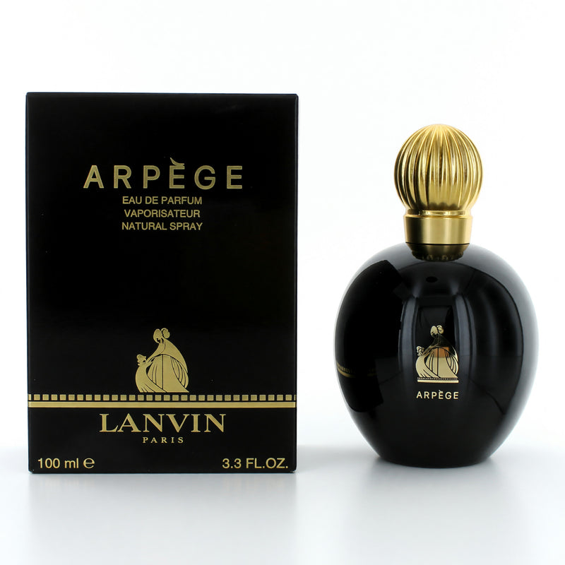 Lanvin Arpege 3.3 oz women’s EDP spray bottle, elegant perfume with floral and woody notes, in a sleek glass bottle.