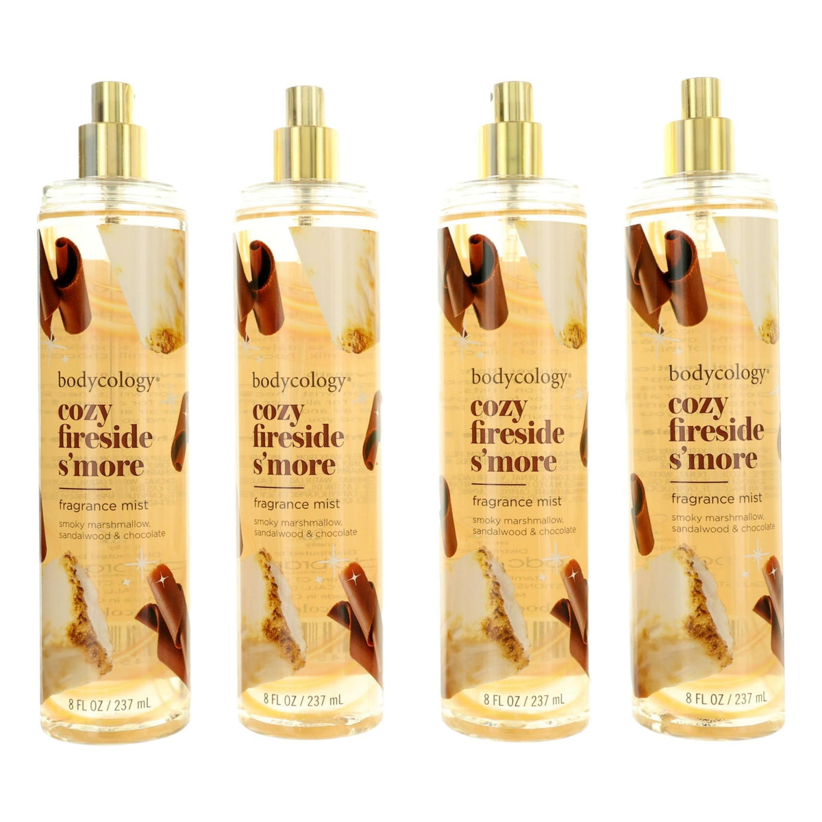 Cozy Fireside S'more Bodycology 4 Pack 8oz Fragrance Mist women - Pertinacia Perfume
