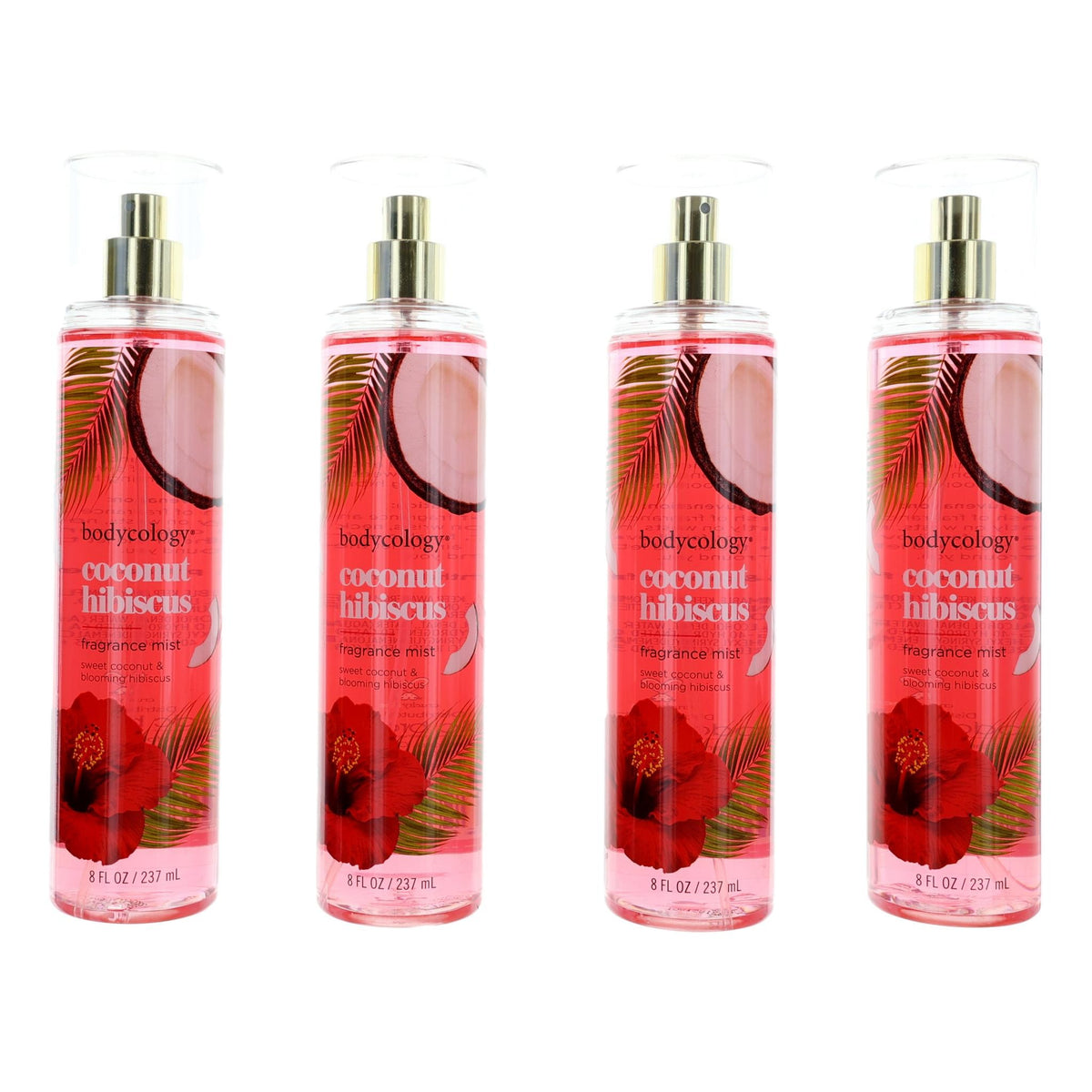 Coconut Hibiscus Bodycology 4 Pack 8 oz Fragrance Mist Women - Pertinacia Perfume