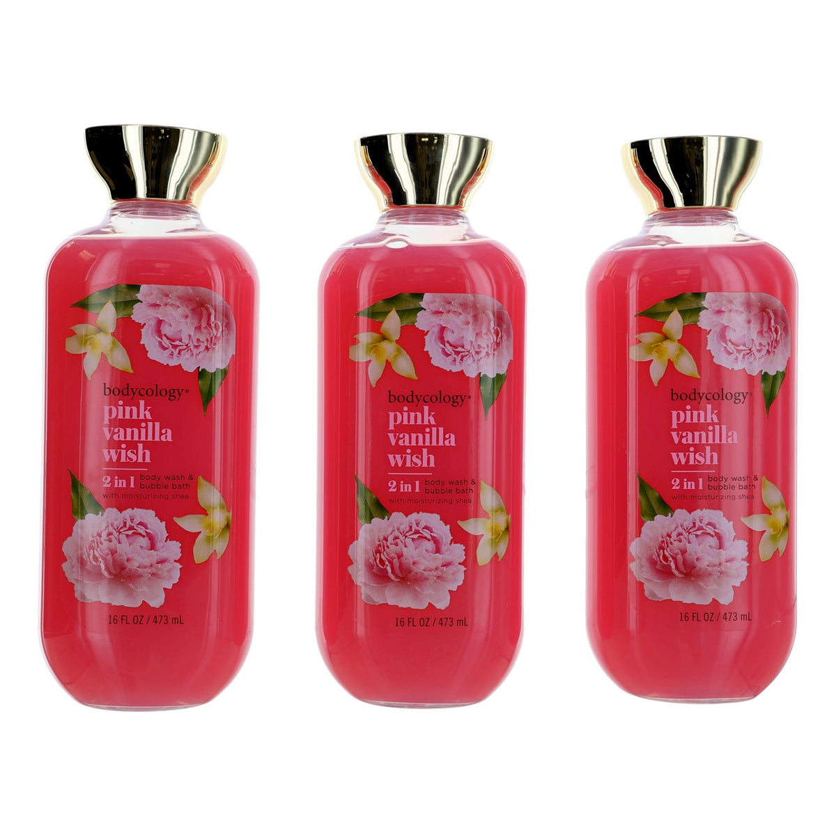 Pink Vanilla Wish 3 Pack 16oz 2 in 1 Body Wash & Bubble Bath women - Pertinacia Perfume