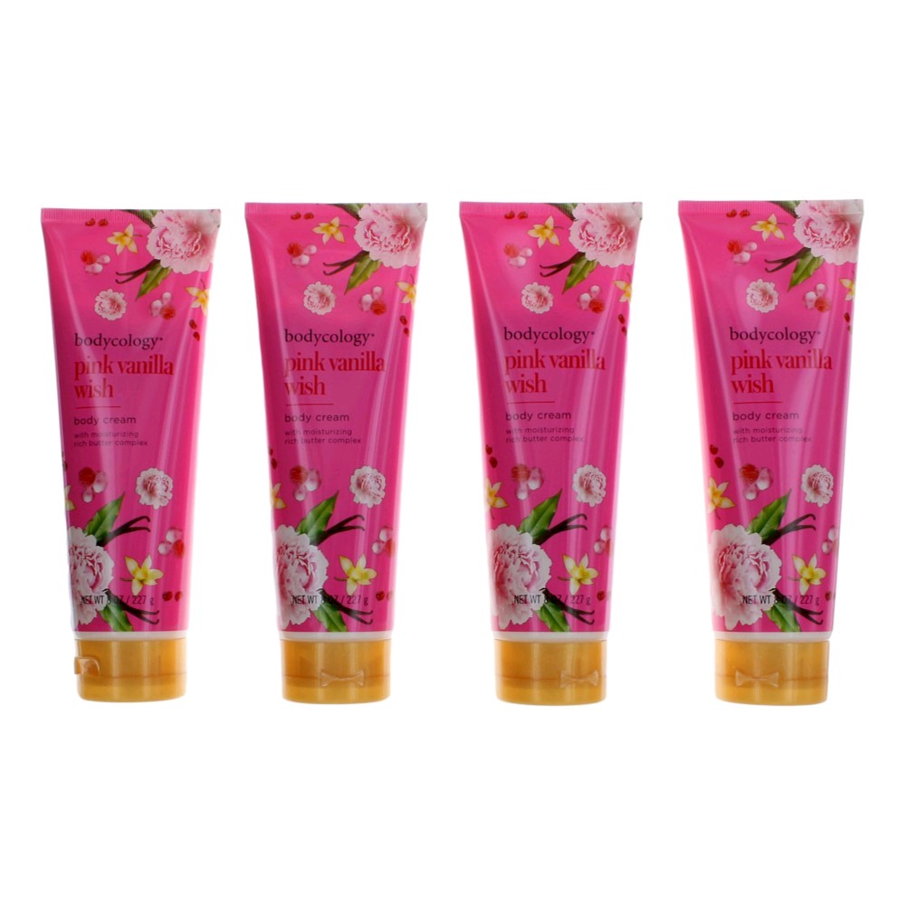 Pink Vanilla Wish Bodycology 4 Pack 8oz Moisturizing Body Cream women - Pertinacia Perfume