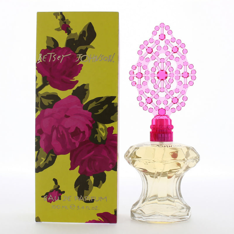 Betsey Johnson 3.4 oz women’s Eau de Parfum spray featuring a sleek, elegant bottle design.