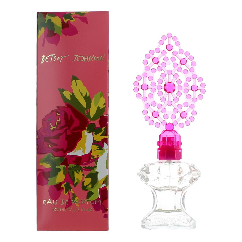 Betsey Johnson women's 1.7 oz EDP spray bottle with elegant packaging, showcasing the Betsey Johnson fragrance for women.