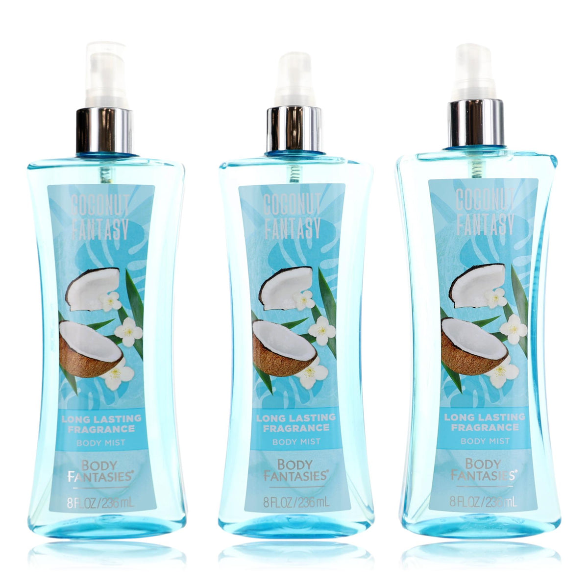 Coconut Fantasy Body Fantasies 3 x 8oz Fragrance Body Spray women - Pertinacia Perfume