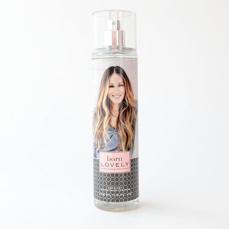Sarah Jessica Parker Born Lovely 8 oz body mist for women, featuring floral and fresh fragrance in a sleek bottle.