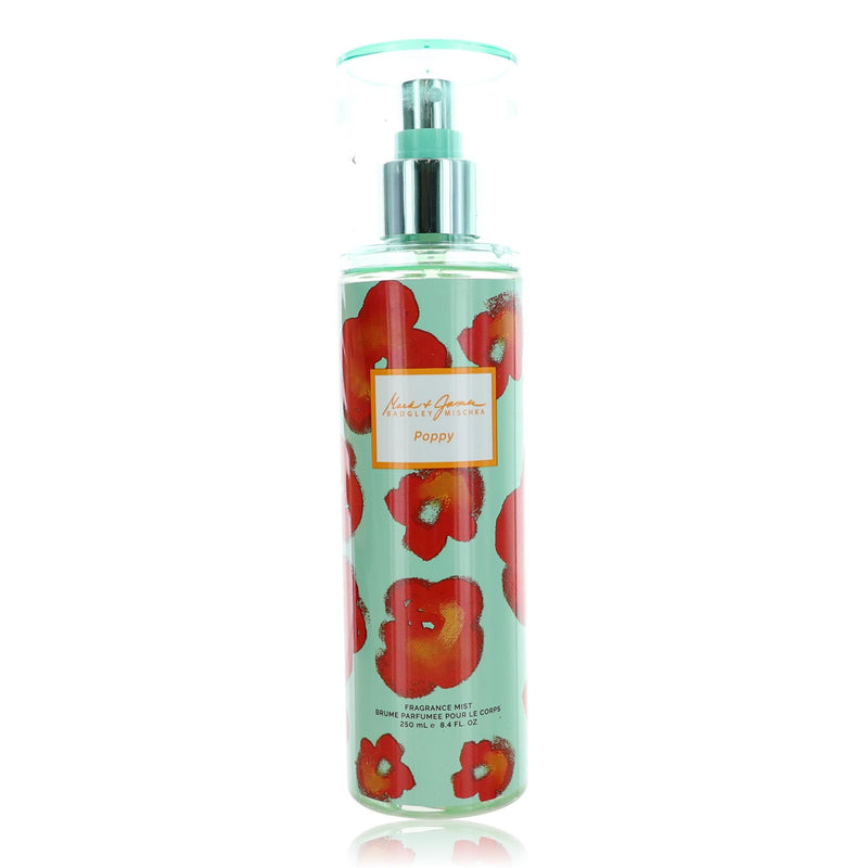Badgley Mischka Poppy women's body spray, 8.4 oz bottle, featuring a floral scent with elegant packaging.