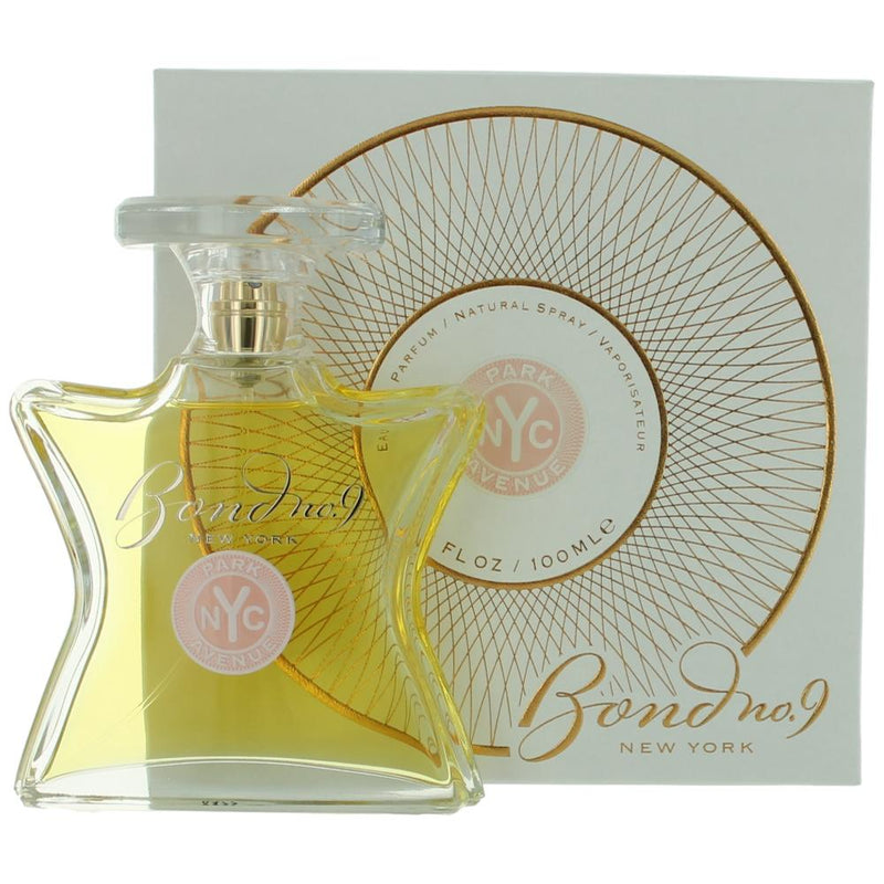 Bond No. 9 Park Avenue 3.3 oz women’s EDP spray bottle with elegant packaging and floral design.