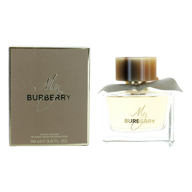My Burberry by Burberry 3 oz women's Eau de Parfum spray bottle, sleek design and elegant packaging.
