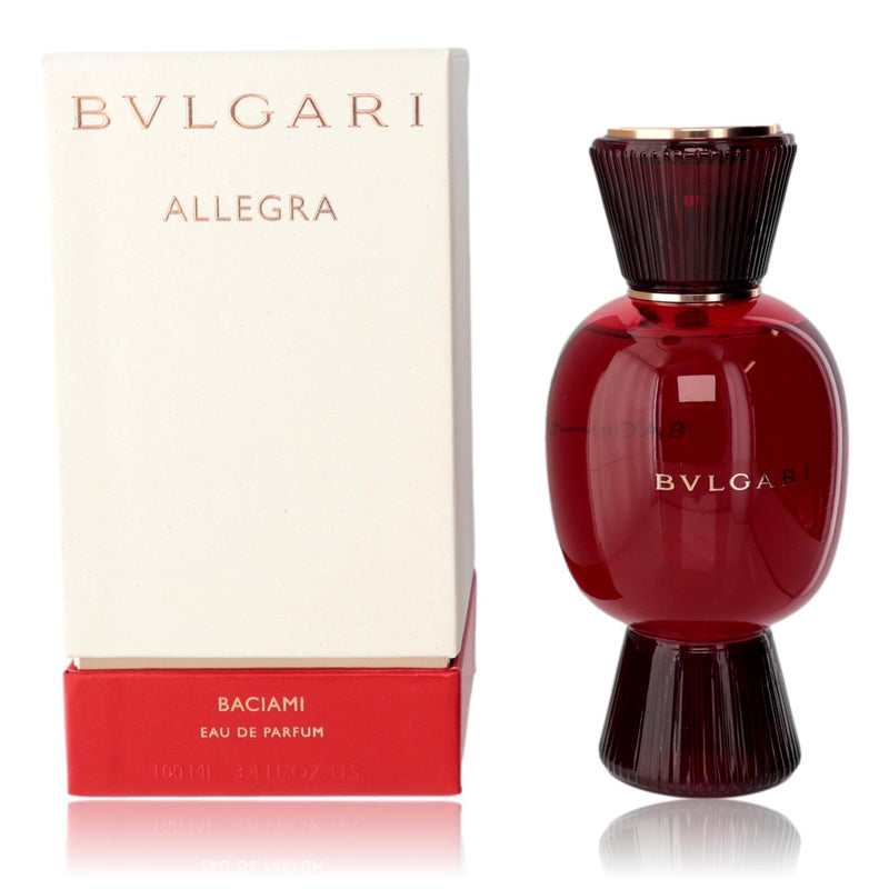 Bvlgari Allegra Baciami women's 3.4 oz EDP spray bottle with elegant packaging and floral design.