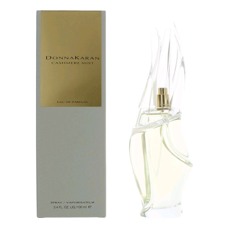 Donna Karan Cashmere Mist 3.4 oz women’s EDP spray bottle, elegant perfume with a soft, luxurious scent.