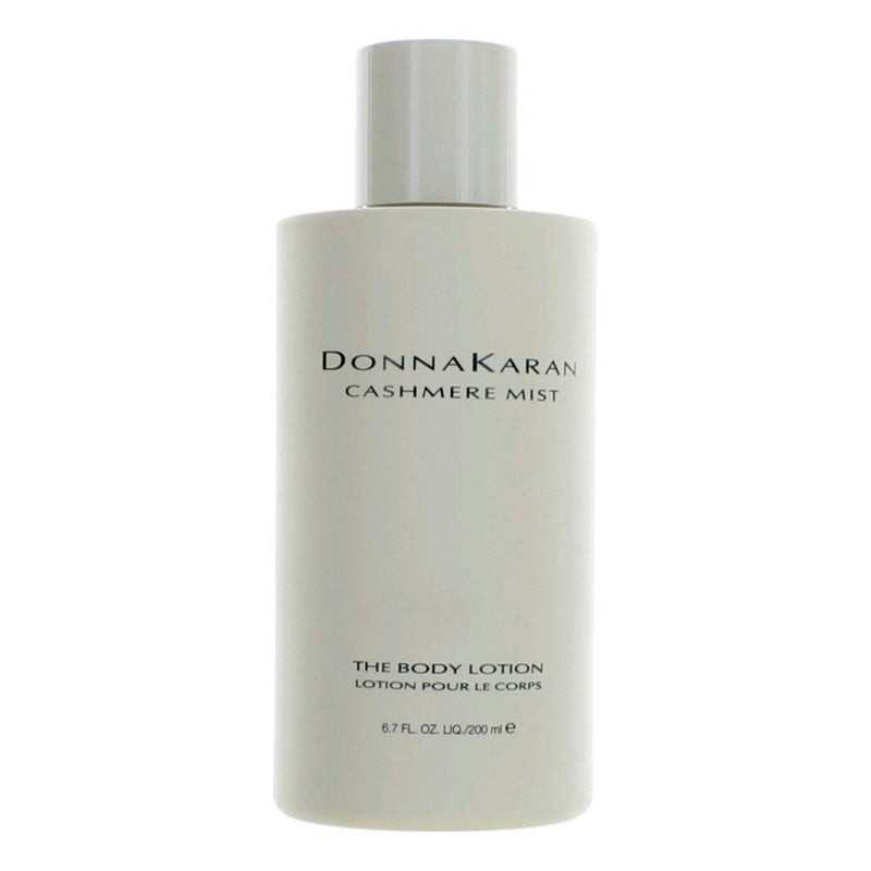 Donna Karan Cashmere Mist body lotion in a 6.7 oz container, featuring a smooth, luxurious texture for women.